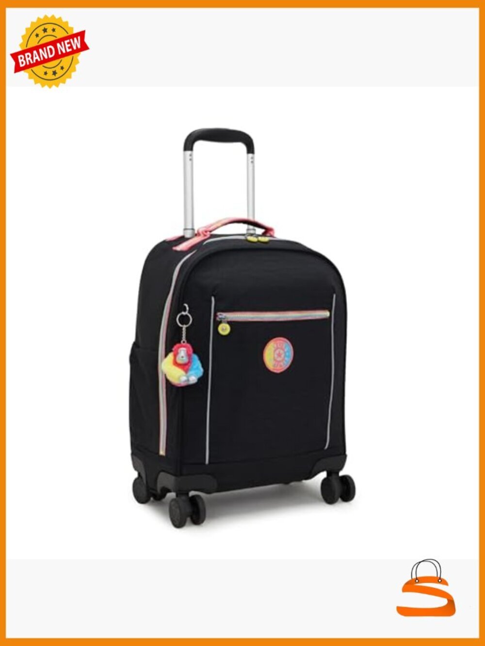 Rolling Backpack with Wheels, Lightweight Nylon, Front-Loading, Multiple - Picture 4 of 5